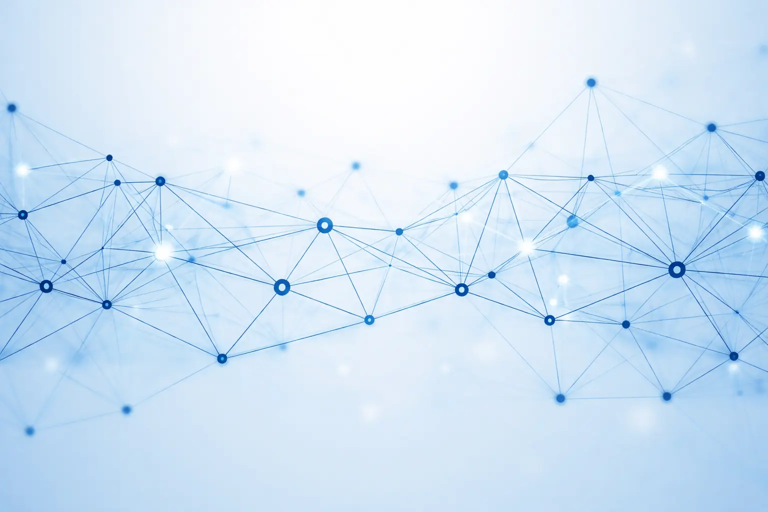 Illustration eines blaue Netzwerke auf einer hellen Hintergründ